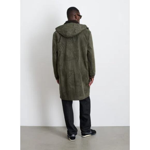 Alex Mill Barn Coat George Waxed Canvas Coat Jacket Army Green Size Medium - Picture 7 of 7